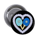 BB Ping Pong Blumen-Herz Anstecknadelbutton