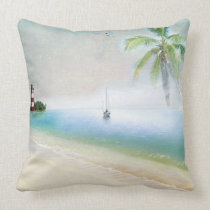 Beach and Sailboat Pillow kissen