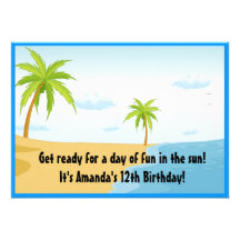 Beach Pool Party Birthday Invitation