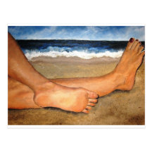 Beachin Füße Postkarte