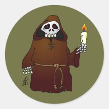 Beängstigender Skeleton Mönch Aufkleber