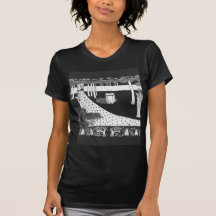 Beardsley Kunst Nouveau Schwarzweiss-Frau Tshirt