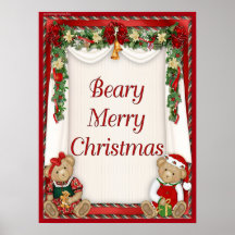 Beary frohe Weihnachten Poster