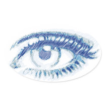 beautiful blue eye, scribble drawing aufkleber