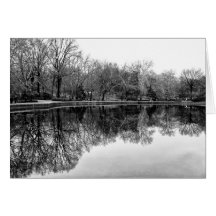 Beautiful Central Park Landscape in Black & White Card