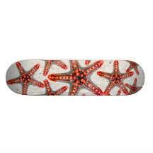 Beautiful Vibrant Red Starfish Sand Ocean Sealife Skate Board Deck