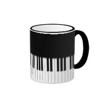 Becher - Klavier-Tastatur Schwarz-weiß Kaffeehaferl