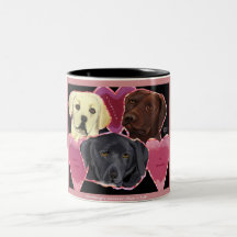 Becher mit drei süßer Labradoren Tee Haferl