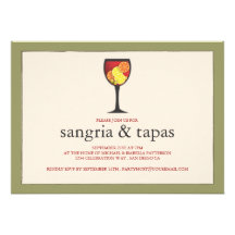 Becher mit Frucht-Sangria u. Tapas-Party Einladung