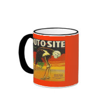 BECHER ~ VINTAGER OUT-O-SITE ORANGEN-KISTEN-AUFKLE TEE HAFERL