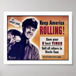 Behalten Sie Amerika-Rollen Plakat