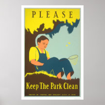 Behalten Sie den Park säubern 1938 WPA Plakatdruck