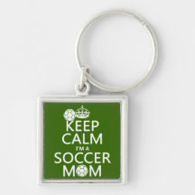 Behalten Sie Ruhe, die ich eine Fußball-Mamma bin  Schlüsselanhänger