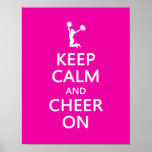 Behalten Sie Ruhe und Beifall an, Cheerleader-Rosa Posterdrucke