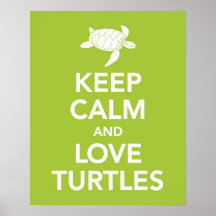 Behalten Sie Ruhe-und Liebe-Schildkrötedruckplakat