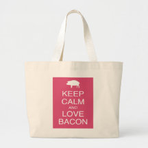 Behalten Sie Ruhe und Liebe-Speck-Geschenk-Schwein Einkaufstaschen