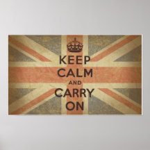 Behalten Sie Ruhe und machen Sie mit BRITISCHER Fl Posterdruck