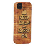 behalten Sie Ruhe und machen Sie Vintage Pappe wei Case-Mate iPhone 4 Hülle
