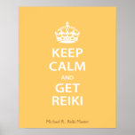 Behalten Sie ruhig und erhalten Sie Reiki Plakate
