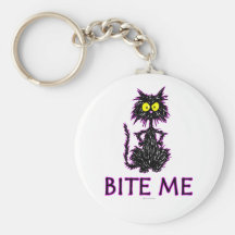 Beißen Sie mich! Katzen-Geschenk-Entwürfe Schlüsselbänder