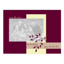 Belaubtes Beeren-u. Vanille-Foto Save the Date Postkarte