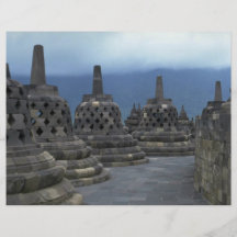 Bell-Strukturen, Borobudur, Java, Indonesien Flyerdruck