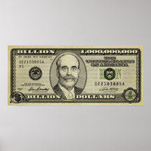 Ben Bernanke Milliarde Banknoten-Druck Poster