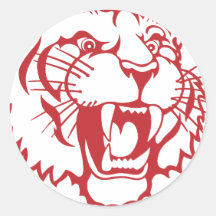 Bengalisches Maskottchen (rot) Runder Sticker