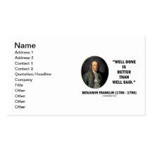 Benjamin Franklin, der gut getan wird, ist der bes Visitenkarte