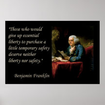 Benjamin Franklin-Freiheits-Freiheits-Zitat-Druck Plakate