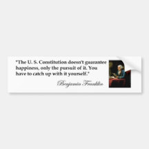 Benjamin Franklin-Zitat "die US-Konstitution… " Autosticker