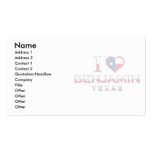 Benjamin, Texas Visitenkarten Vorlagen