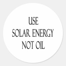 Benutzen Sie Sonnenenergie-nicht Öl Runder Sticker