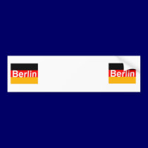 Berlin-Logo im Weiß auf deutscher Flagge autoaufkleber