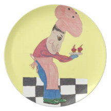 Bert backt Blaubeerkleie-Brötchen Flache Teller