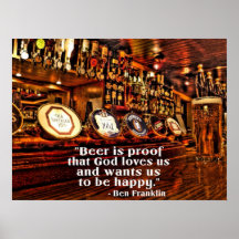 Berühmtes Bier-Zitat Bens Franklins Plakate