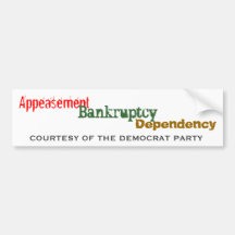 Beschwichtigungs-Konkurs Dependency=Democrat Party Autosticker
