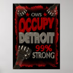 Besetzen Sie Protest Detroits OWS 99 Prozent stark Plakat