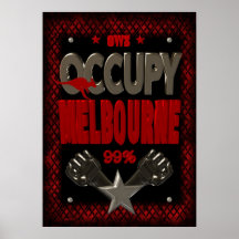 Besetzen Sie starkes Plakat Protestes 99 Melbourne