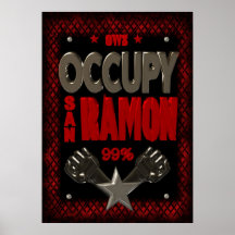 Besetzen Sie starkes Plakat Protestes 99 San Ramon