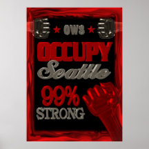 Besetzen Sie starkes Plakat Protestes 99 Seattles 