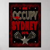 Besetzen Sie starkes Plakat Protestes 99 Sydneys O