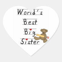 Beste die große Schwester-Geschenke der Welt Herz Aufkleber