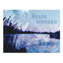 Beste wensen Pastell Postkarte