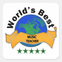 Bester die Musik-Lehrer der Welt Quadratsticker