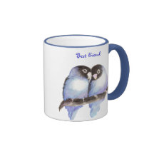 Bester Freund, blaue Liebe-Vögel, Natur-Becher Kaffeetassen