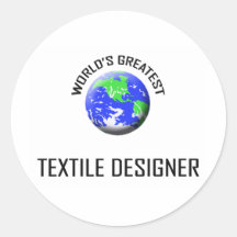 Bestster Designer der Welt Textil Runder Sticker