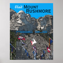 Besuch Mt Rushmore durch magischen Bus Plakate