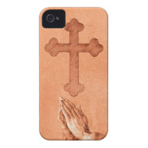 Betende Hände mit Kreuz iPhone 4 Hüllen