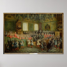 Bett von Gerechtigkeit gehalten im Parlament Posterdruck